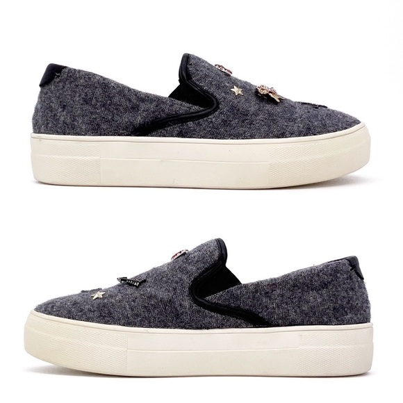 Steven by Steve Madden Gerry Sneakers Size 7.5 Gray Platform Skater Charms New - Picture 4 of 12